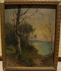 Impressionist early 20th century landscape oil painting signed A. KLUG