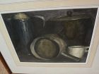 Watercolor still life painting of kitchen objects