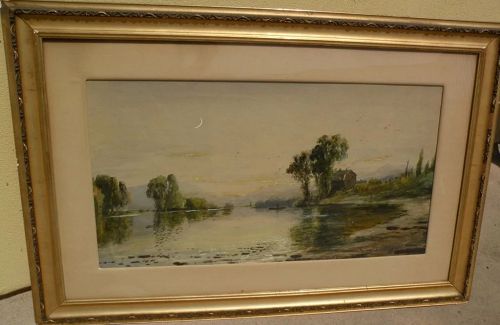 EDMUND DARCH LEWIS (1835-1910) fine American art watercolor and gouache landscape painting