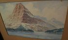 RICHARD LEROY CORBALEY (1882-1960) watercolor landscape painting of Montana mountain
