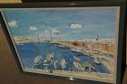 WING HOWARD 1921-1998 watercolor painting Marseilles Raoul Dufy style