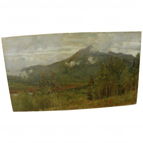 D. JEROME ELWELL (1847-1912) impressionist landscape oil painting of mountains by noted Massachusetts artist