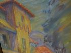 Impressionist pastel drawing of figures and architecture by California artist FREDERICK MILLSON