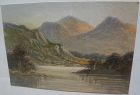 English or Scottish 19th century watercolor painting of the Lakes District or Highlands‏