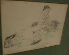 MAX MAYRSHOFER (1875-1950) charcoal drawing of nude women bathing circa 1915