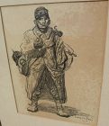 THEOPHILE-ALEXANDRE STEINLEN (1859-1923) lithograph print of WWI subject dated 1915‏