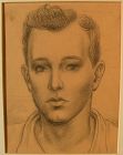 Circa 1935 American pencil drawing of a young man