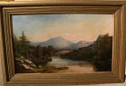 JOHN WHITE ALLEN SCOTT (1815-1907) American art Hudson River style antique landscape painting