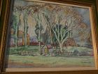 American impressionist art pastel landscape drawing signed R. NOURSE