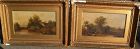 **Pair** Signed 19th century English landscape paintings with cottages