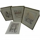ANDRE HAMBOURG (1909-1999) four pencil signed numbered prints of Paris scenes by noted French Post-Impressionist artist