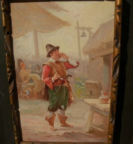 Illustration art N. C. Wyeth style painting 17th century cavalier
