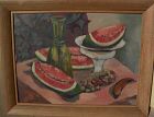 American mid century signed modernist still life of fruit