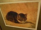 Cat art framed color print after HENRIETTE RONNER-KNIP painting