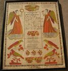 American folk art early 19th century Pennsylvania Dutch fraktur style birth certificate