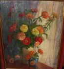 American impressionist still life oil painting signed