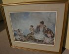 WILLIAM RUSSELL FLINT (1880-1969) important English 20th century watercolor artist limited edition signed photolithograph print "The Shower" 1961