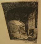 ALICE STANDISH BUELL (1892-1964) pencil signed etching of New Orleans courtyard by noted American printmaker