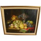 American or English 19th century still life painting signed with monogram