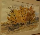 PAMELA MASON (1916-2000) Southwest watercolor painting horses autumn