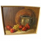 Fruit still life painting by California mid century artist