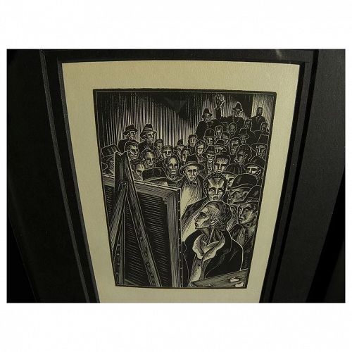 LYND KENDALL WARD (1905-1985) wood engraving print by noted American printmaker