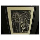 LYND KENDALL WARD (1905-1985) wood engraving print by noted American printmaker