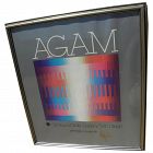 YAACOV AGAM (1928-) hand signed 1981 San Diego gallery poster by the Israeli Op Art master