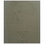 ANGEL ZARRAGA (1886-1946) beautiful 1921 modernist portrait line drawing of a woman by noted Mexican artist