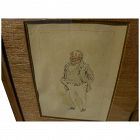 JOSEPH CLAYTON CLARKE ("Kyd") 1857-1937 original watercolor and ink drawing of Dickens character from David Copperfield