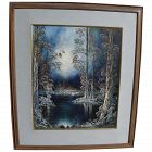 JULIAN RHINEHARDT (b. 1915) Mid Century oil painting of magic winter forest