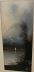 American circa 1900 pastel landscape drawing