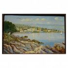Vintage European impressionist coast painting