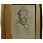 PAUL-ALBERT BESNARD (1849-1934) scarce lithograph self-portrait of the artist dated 1893