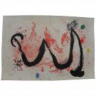 JOAN MIRO (1893-1983) Spanish modern art original pencil signed numbered 1963 lithograph print "La Danse de Feu"