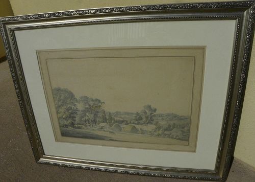 Style of PAUL SANDBY (1731-1809) antique English watercolor dated 1793