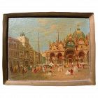 THREE Italian circa 1946 paintings in classical 18th century style of Canaletto and Guardi