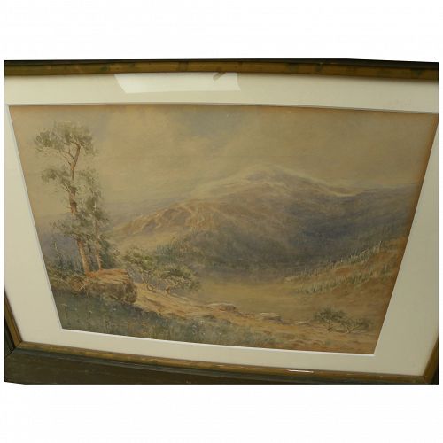 CARROLL COLBY CHILD (1868-1932) scarce watercolor painting of southern Colorado mountains