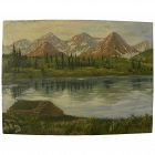 Vintage Colorado art signed painting of the Needle Mountains in Silverton