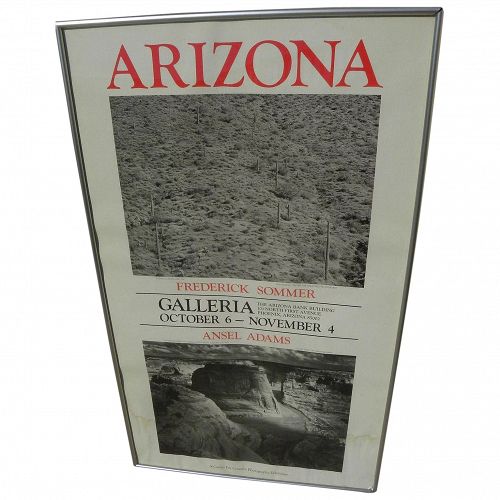 Original 1977 Arizona poster for Frederick Sommer and Ansel Adams photography exhibition