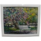 PATRICIA SHILLING-STEWART Caifornia contemporary impressionist painting of park bench