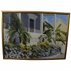 JEANETTE CHUPACK (American contemporary) large realism painting "Key West Porch Garden"