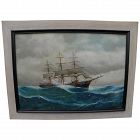 LOUIS PAPALUCA (Junior) Italian marine artist painting of clipper ship on the high seas