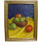 Impressionist signed contemporary still life painting of fruit