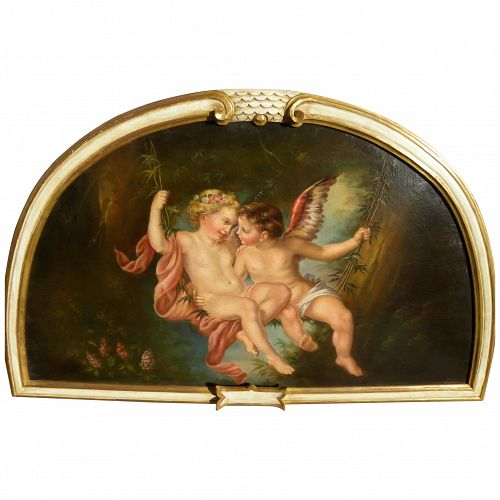 Contemporary Italian Old Master Rococo style painting of putti