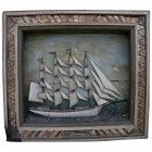 American marine folk art large clipper ship diorama shadowbox circa 1900