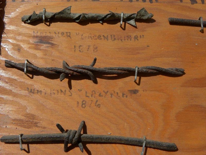 Western American artifacts mounted barbed wire samples dating from 1870's