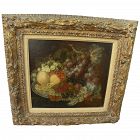 Old Master very antique still life painting fruits on a plate