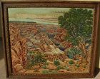 Southwest art Grand Canyon Arizona painting by naive hand with interesting folky frame