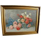 GIUSEPPE COCCO (1879-1963) impressionist floral still life painting by listed Italian artist